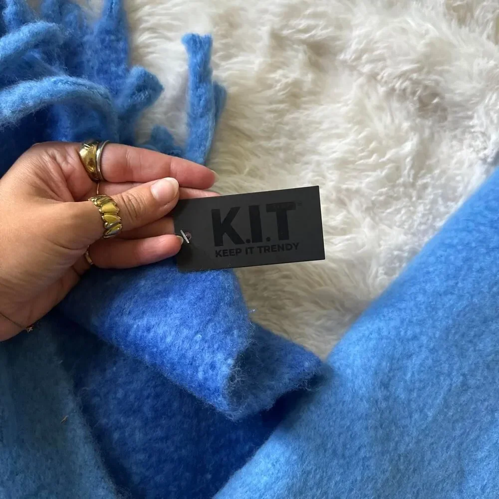 Unbranded Women's Blue Scarf-wraps